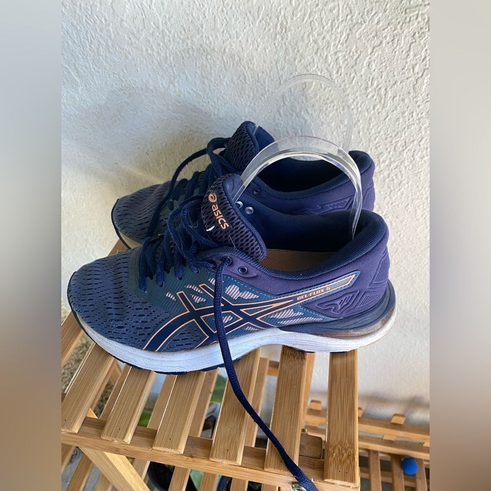 Navy blue and coral color ASICS